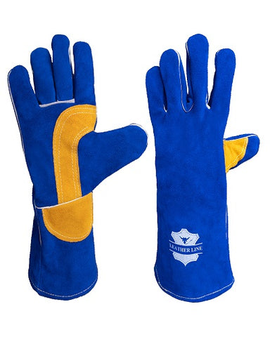 Cow Split Blue Welding Gloves