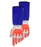 3 Pairs Cow hides TPR Blue Welding Gloves