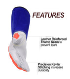 3 Pairs Cow hides TPR Blue Welding Gloves