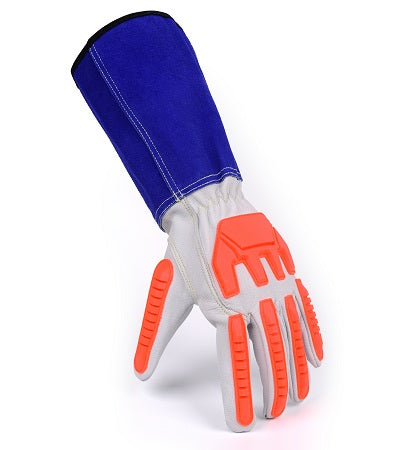 3 Pairs Cow hides TPR Blue Welding Gloves